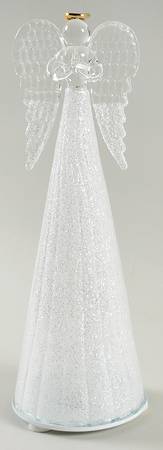 Christmas Lit Crystal Figurines Snow Angel - Boxed