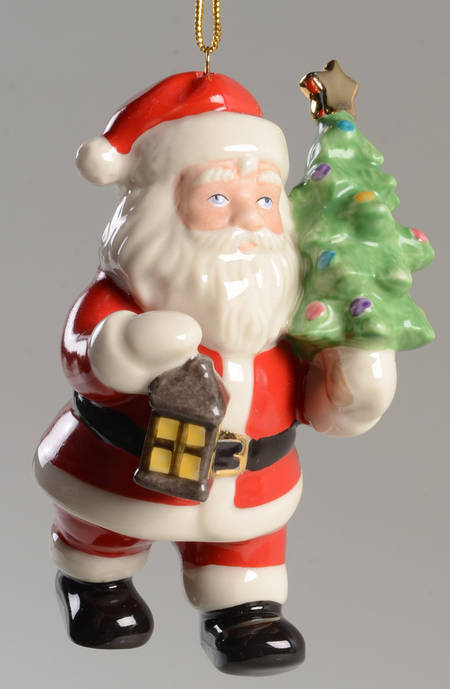 Annual Santa Ornament 2 Santa With Tree - Boxed