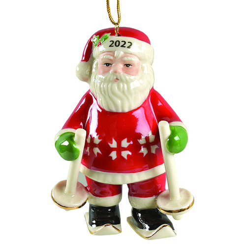 Annual Santa Ornament 2 Santa On Skis - Boxed