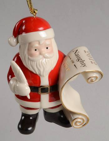 Annual Santa Ornament 2 Naughty Or Nice Santa - Boxed