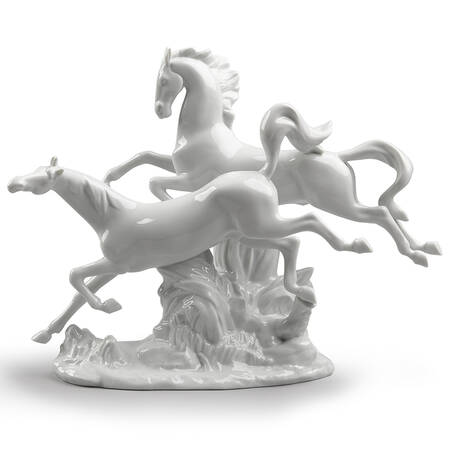 Animals-Domestic Horses Galloping-White - Boxed