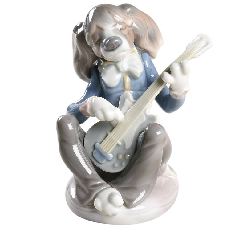 Animals-Domestic Dog Playing Guitar Seated - No Box
