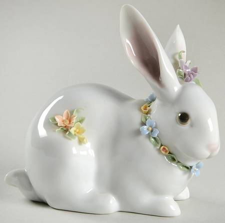 Animals-Domestic Attentive Bunny With Flowers-Rabbit - Boxed