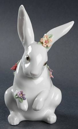 Animals-Domestic Sitting Bunny With Flowers - Boxed
