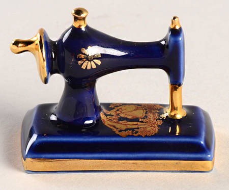 Limoges Castel Figurines Sewing Machine-Victorian Couple - No Box