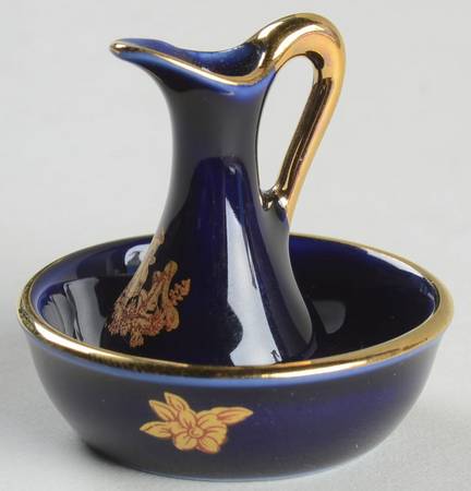 Limoges Castel Figurines Pitcher & Basin Miniature - No Box
