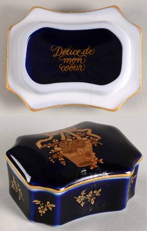 Limoges Castel Figurines Square Box-Delight Of My Heart - No Box