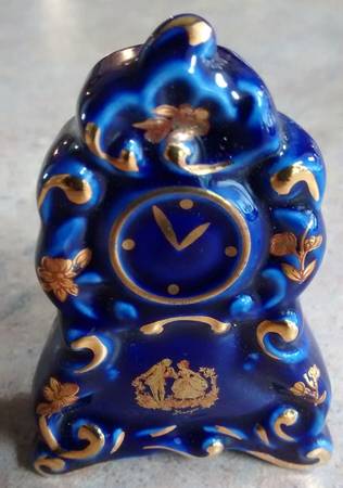 Limoges Castel Figurines Clock-Victorian Couple - No Box