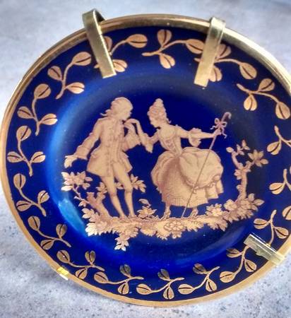 Limoges Castel Figurines Plate-Victorian Couple - No Box