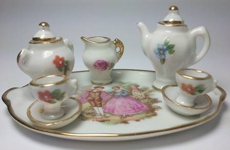 Limoges Castel Figurines Tea Set-6 Pieces - No Box