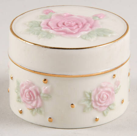 Lenox Boxes Round Box With Pink Roses - Boxed
