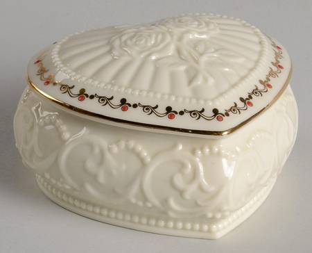 Lenox Boxes Rose Jeweled Heart Box - Boxed