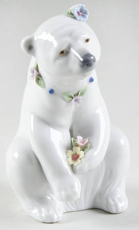 Animals-Wild Polar Bear Resting With Flowers - Boxed