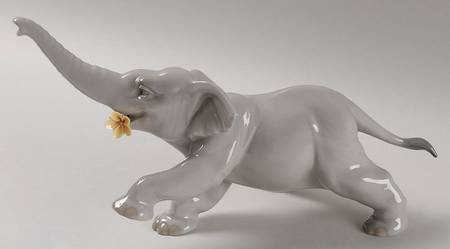 Animals-Wild Baby Elephant With Yellow Flower - Boxed
