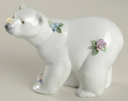 Animals-Wild Attentive Polar Bear With Flowers - Boxed