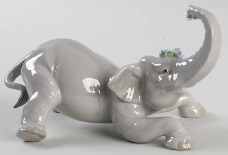 Animals-Wild Baby Elephant With Blue Flower - Boxed