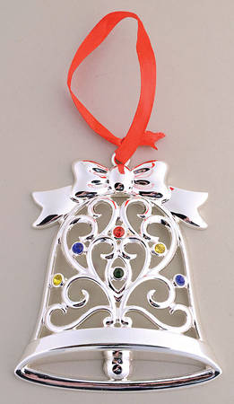 Sparkle and Scroll Multi-Crystal Bell-Multi-Colored Crystals - Boxed