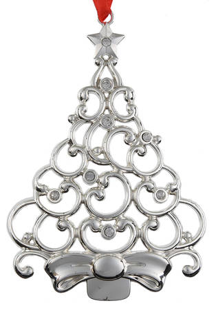 Sparkle and Scroll Multi-Crystal Christmas Tree-Clear Crystal - Boxed