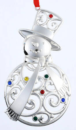 Sparkle and Scroll Multi-Crystal Snowman-Multi-Colored Crystals - Boxed