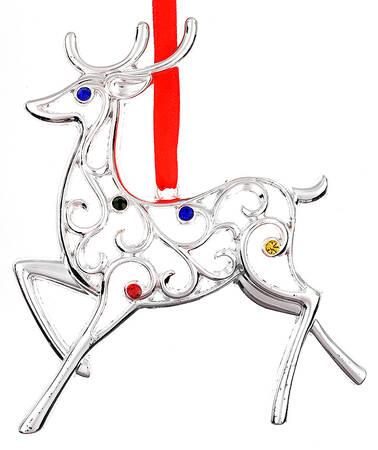 Sparkle and Scroll Multi-Crystal Reindeer-Multi-Colored Crystals - Boxed