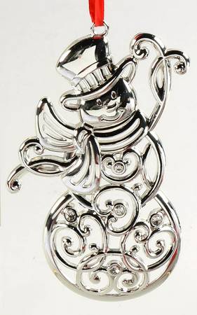 Sparkle and Scroll Multi-Crystal Snowman - Boxed
