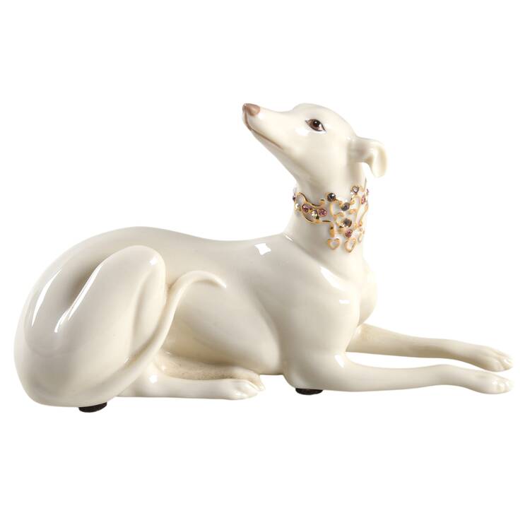 Classic Ivory Dog Collection Jeweled Devotion Dog Lying Down - No Box