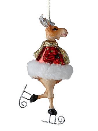 Wild and Crazy Animal Ornaments Ice Skating Moose - Boxed