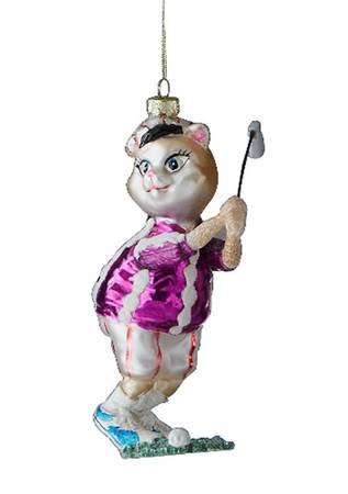 Wild and Crazy Animal Ornaments Golfing Kitty - Boxed