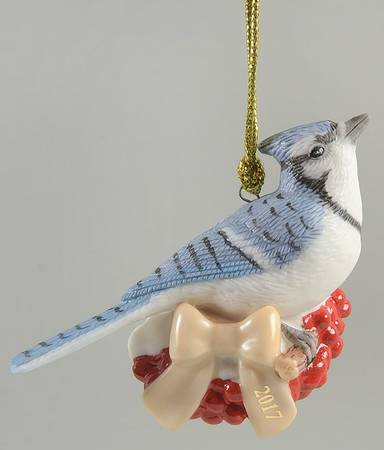 Christmas Birds Ornament Winter Blue Jay - Boxed