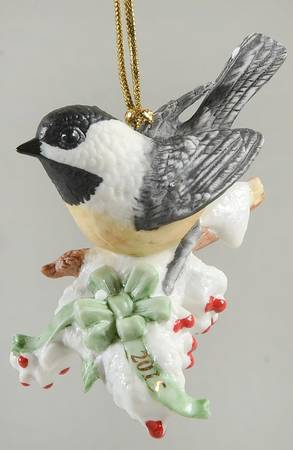 Christmas Birds Ornament Holiday Chickadee - No Box