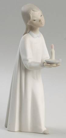 Children in Nightshirts Girl With Candle - No Box