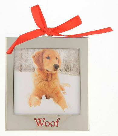 Frame Charm Ornaments Woof Frame - Red Letters - Boxed