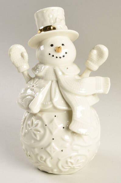 Brightly Shining Snowman Lit Figurine - Boxed