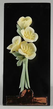 Floral Sculptures California Poppy On Base - Boxed