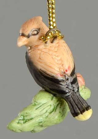 Garden Bird Ornament Set Cedar Waxwing - No Box