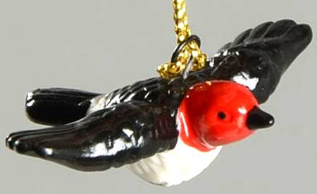 Garden Bird Ornament Set Red-Headed Woodpecker - No Box