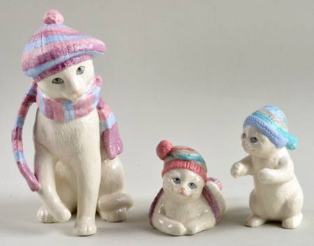 Classic Cat Collection Bundled Up Kitties (Set Of 3) - Boxed