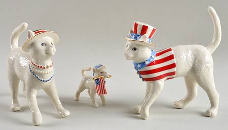 Classic Cat Collection Cat Family Patriotic Parade (Set Of 3) - Boxed