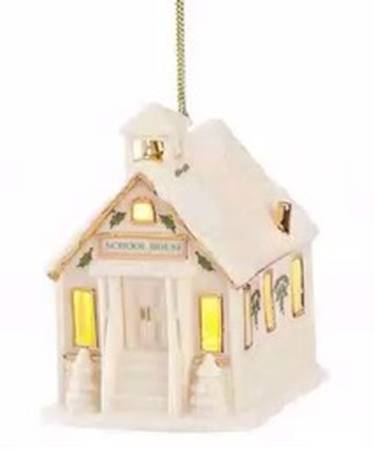 Christmas Village Lighted School House - Boxed