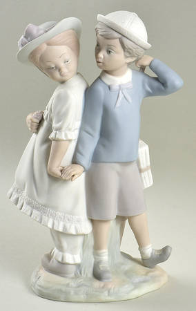 Romance (Couples) Puppy Love-Boy And Girl Back To Back - No Box