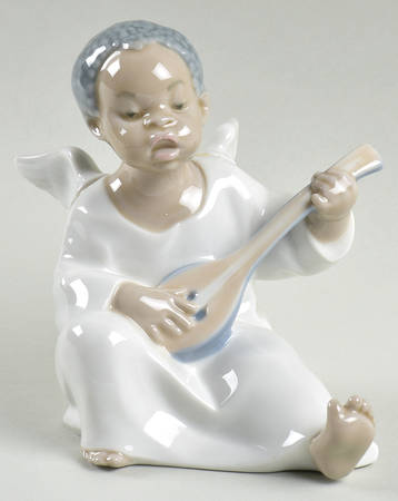 Little Angels in White Angel With Mandolin-Black  - No Box