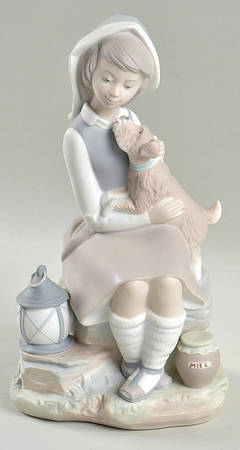 Children with Animals Girl With Lantern And Dog - No Box