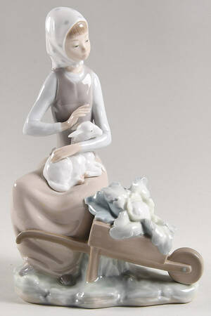Children with Animals Girl With Wheelbarrow - No Box