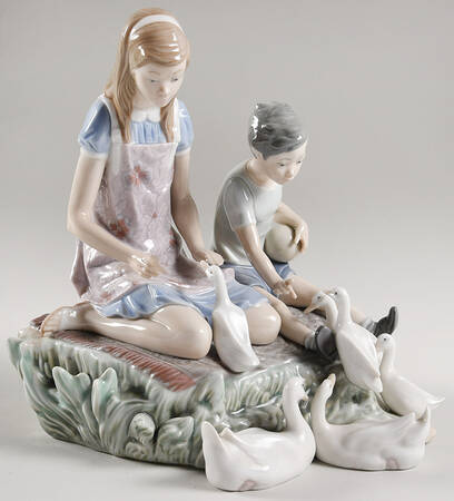 Children with Animals Playing With Ducks At Pond - Boxed