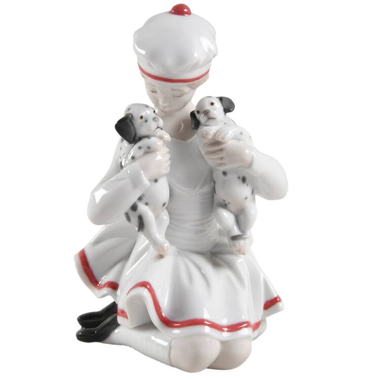 Children with Animals Girl With Dalmatians - With Box Bx338