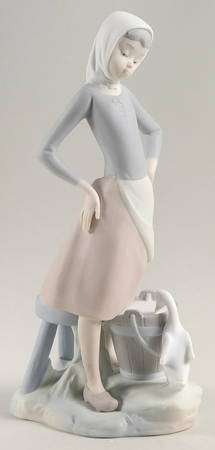 Women Working Girl With Milk Pail - No Box