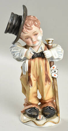 Lipper & Mann Figurines Boy Card Player, Top Hat,Cane - No Box