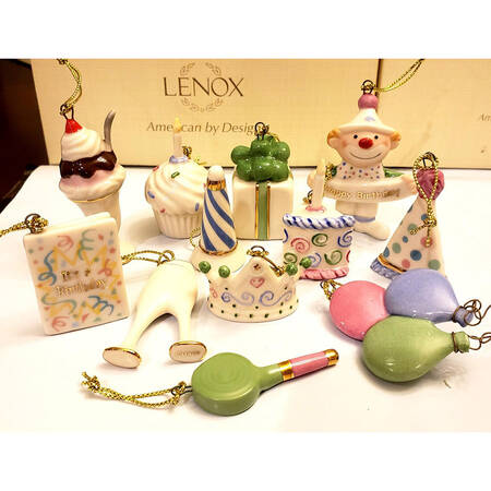 Happy Birthday Tree 12 Piece Ornament Set - With Box