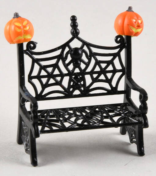 Spooky Town Spiderweb Bench - With Box Bx1066