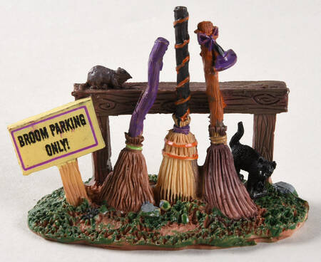 Spooky Town Broom Parking Rack - With Box Bx840